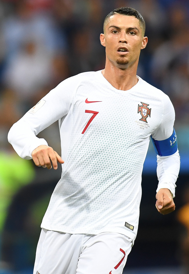 Cristiano Ronaldo in Portugal's 2018 white away kit